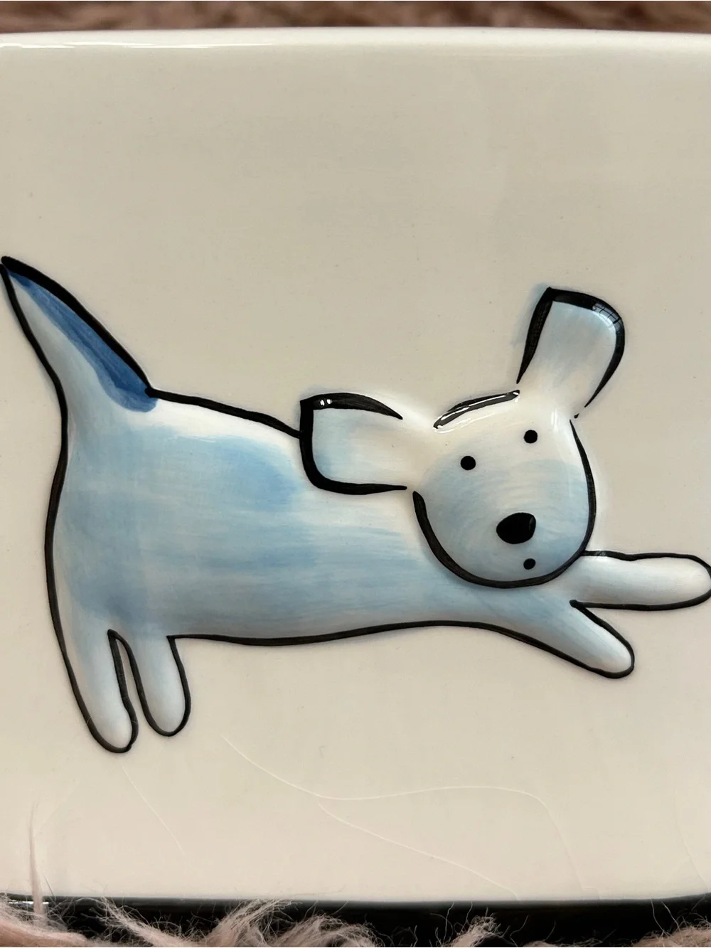 Jenny Faw Ceramic Dog Cat Tissue Box